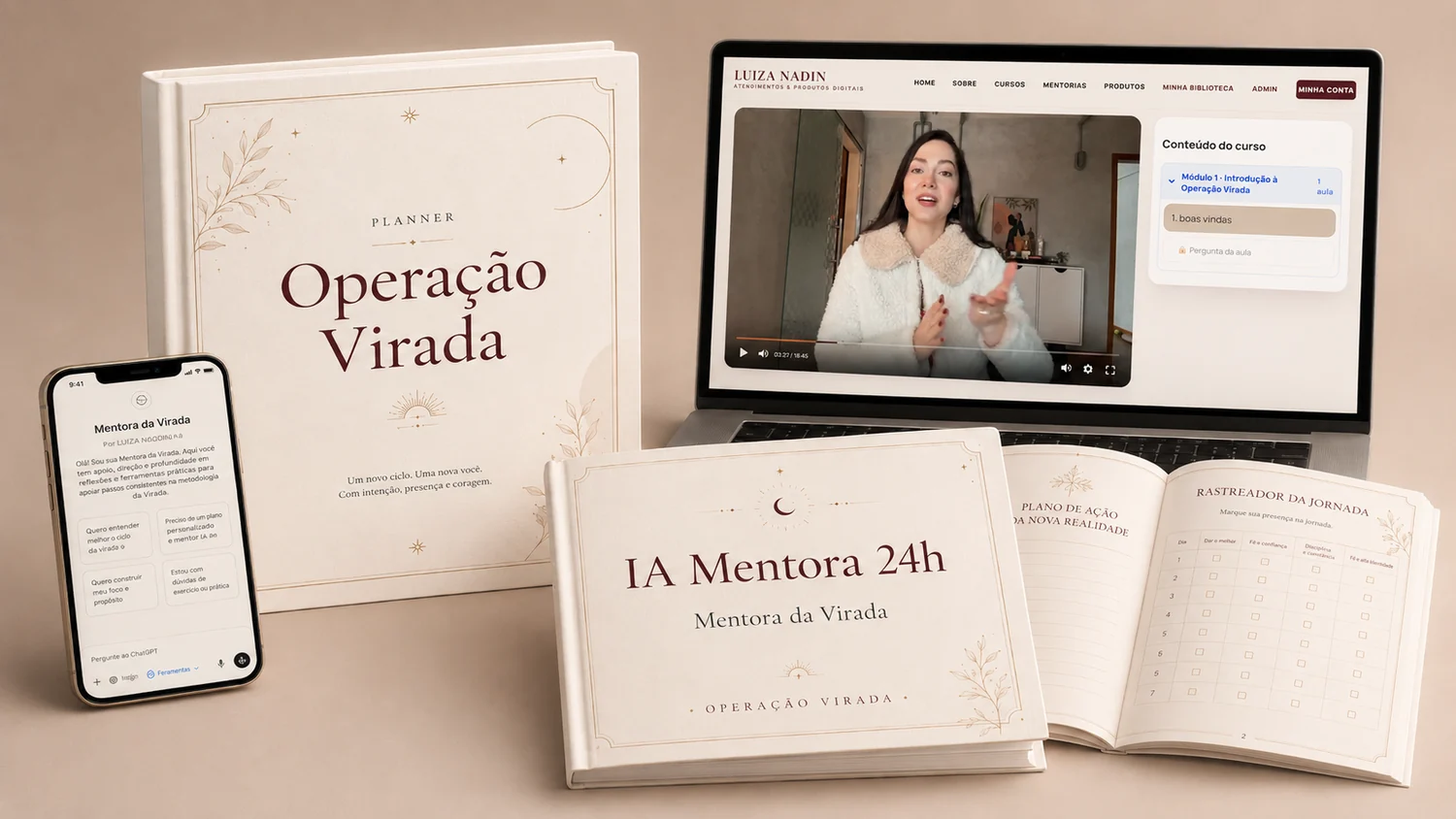 Planner, IA Mentora e área de membros da Operação Virada